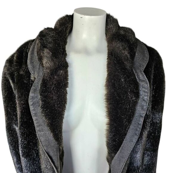 Lane Bryant faux fur coat womens size 3X brown high quality missing button lined - Picture 4 of 9